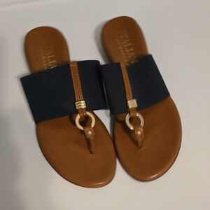 Italian Shoemakers Navy and Tan Sandals